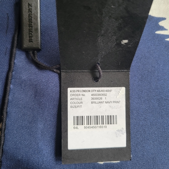 Burberry Prorsum Silk Scarf London City Brilliant Navy Print Unique Authentic - Picture 5 of 14